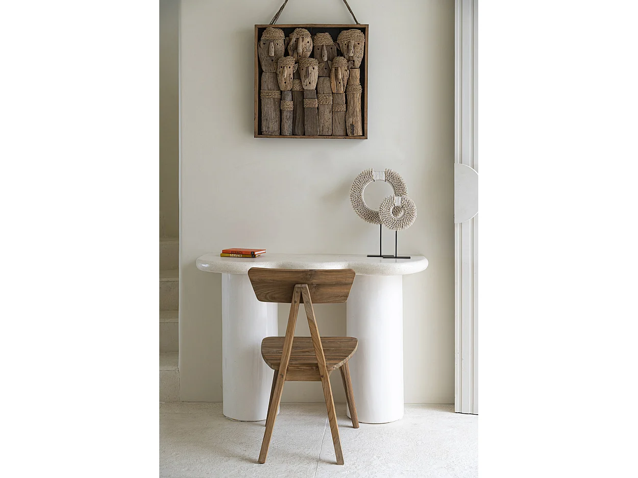 De Papua Schelpen Schijf Op Standaard - Wit - S