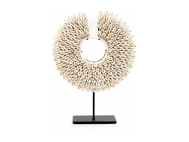 Il Disco Di Conchiglie Papua Su Supporto - Bianco - S