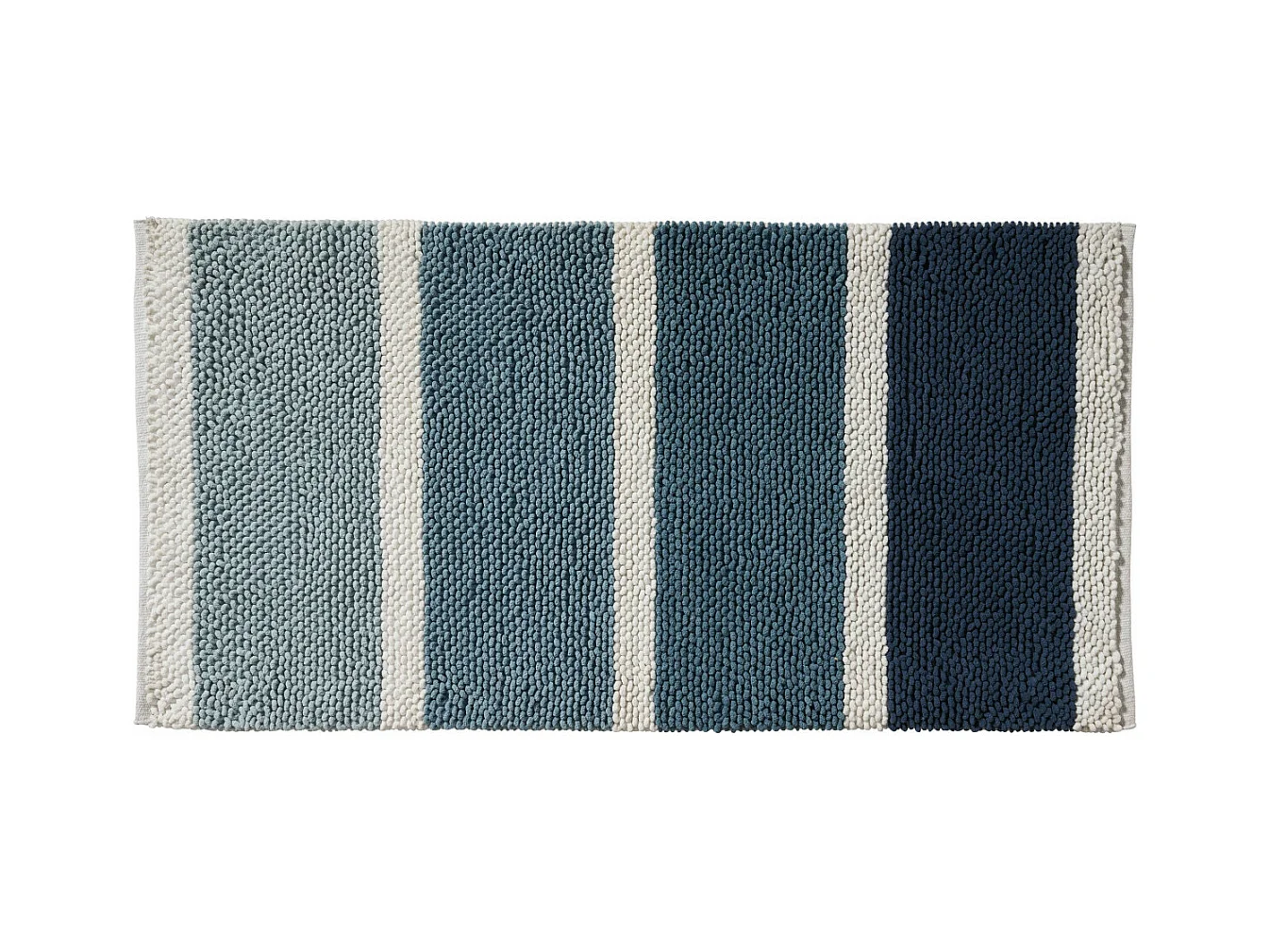 Tapis de bain déco à rayures en polycoton 50x80cm