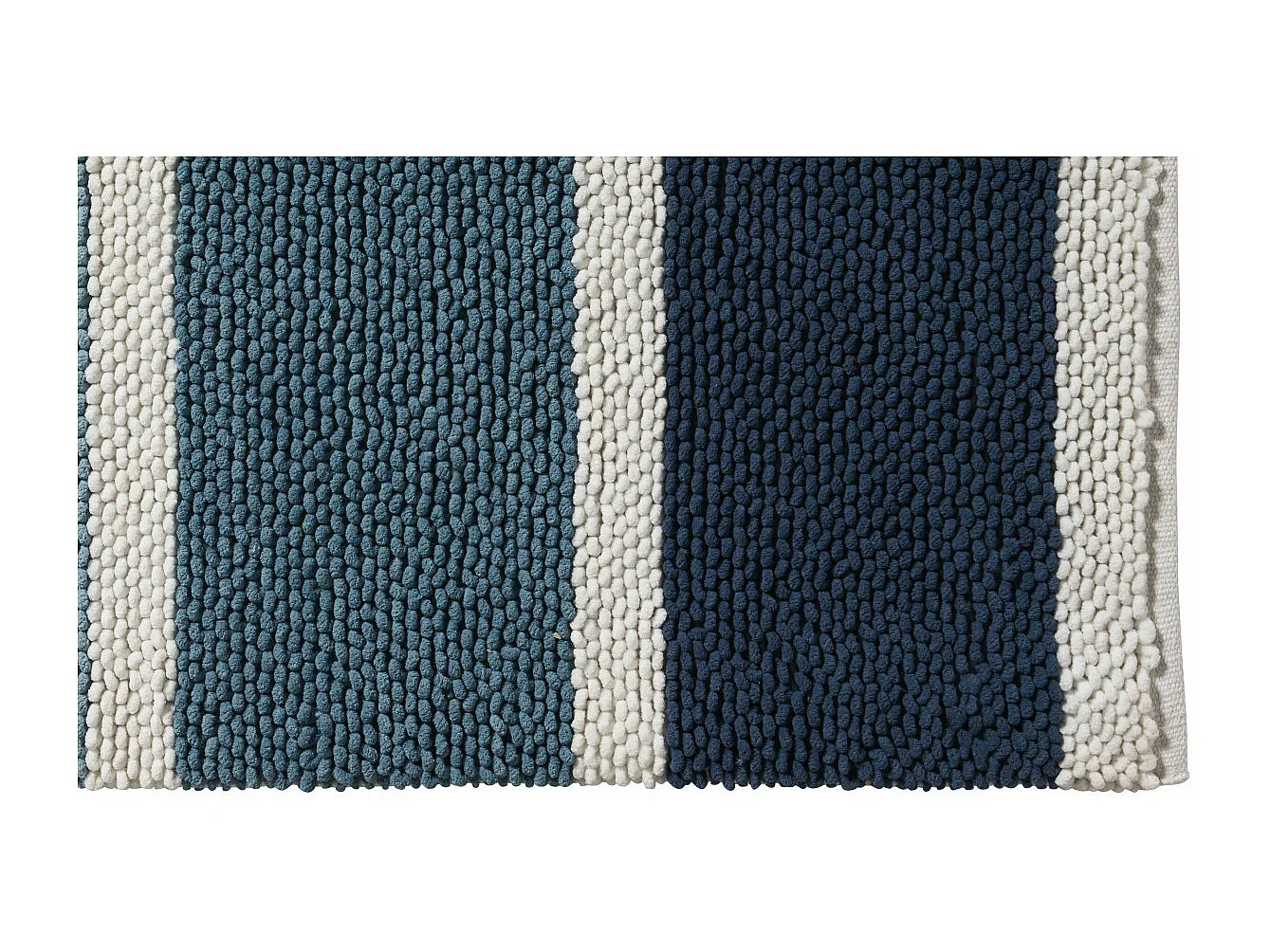Tapis de bain déco à rayures en polycoton 50x80cm
