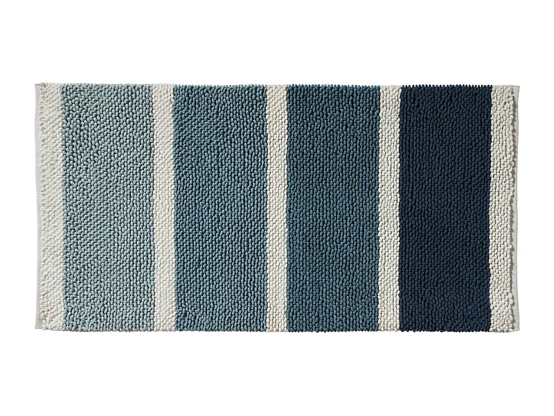 Tapis de bain déco à rayures en polycoton 50x80cm