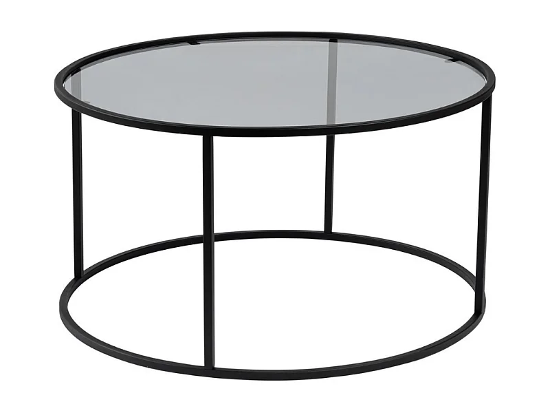 Table basse ronde avec plateau en verre D80 cm - AURUM