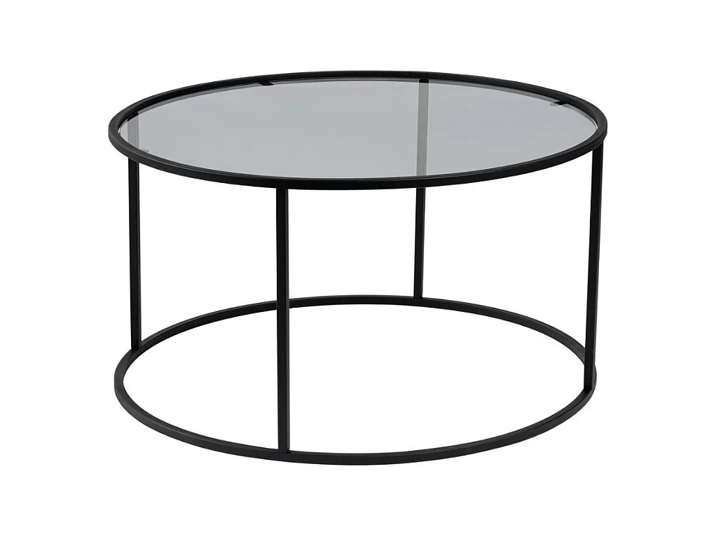 Table basse ronde avec plateau en verre D80 cm - AURUM