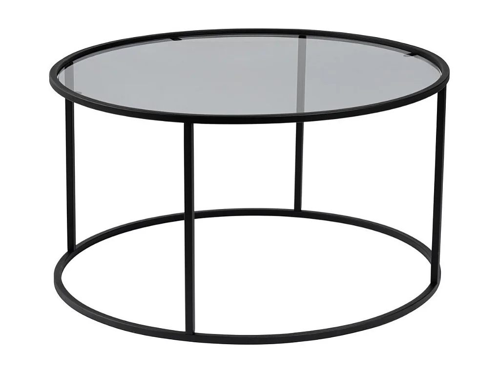 Table basse ronde avec plateau en verre D80 cm - AURUM