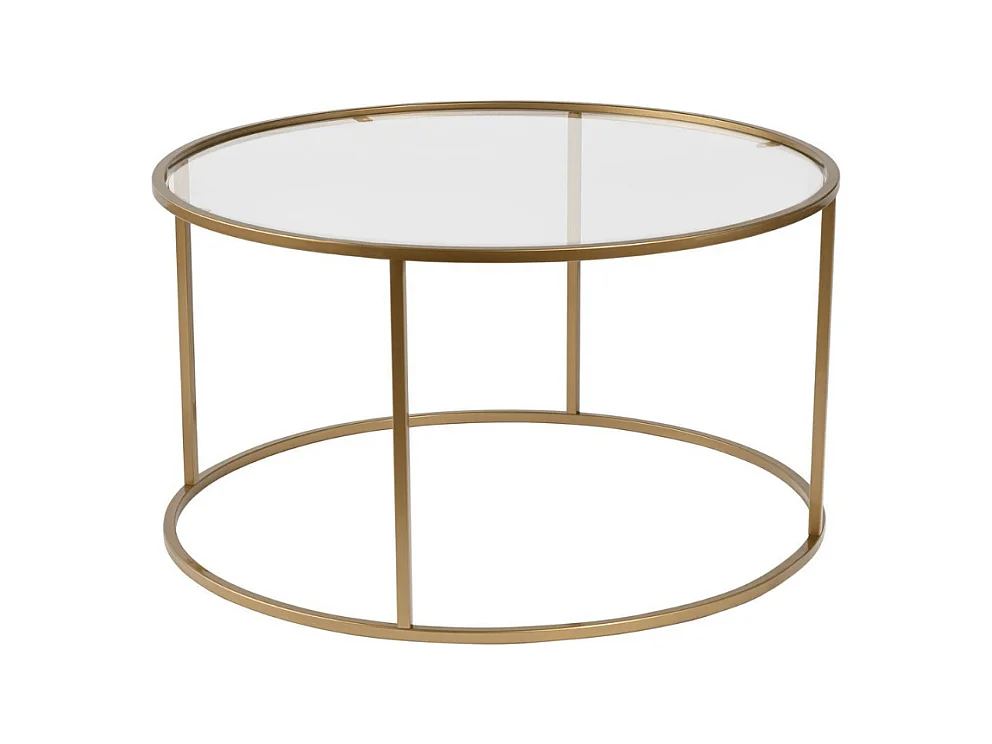 Table basse ronde avec plateau en verre D80 cm - AURUM