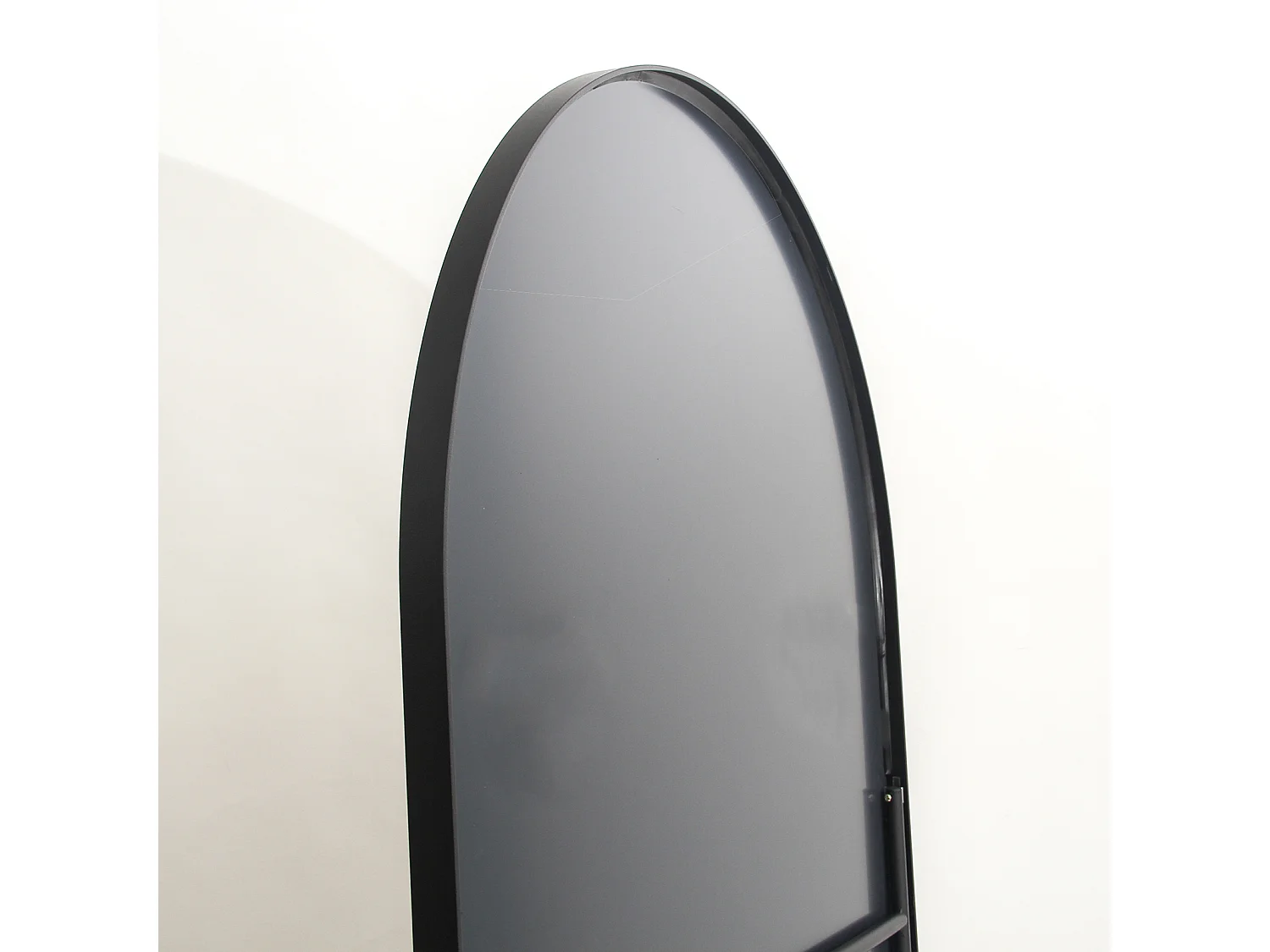 Miroir pleine longueur avec cadre fin noir 180 x 80 cm, grand miroir sur pied, chambre, dressing et miroir mural