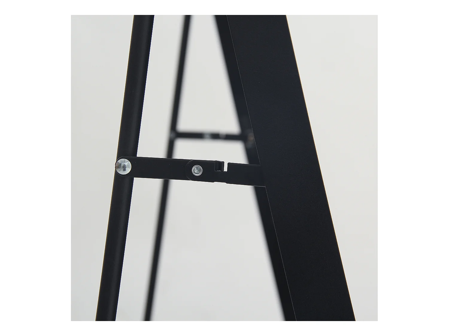 Miroir sur pied, cadre en aluminium avec support, H162cm, L53cm, noir