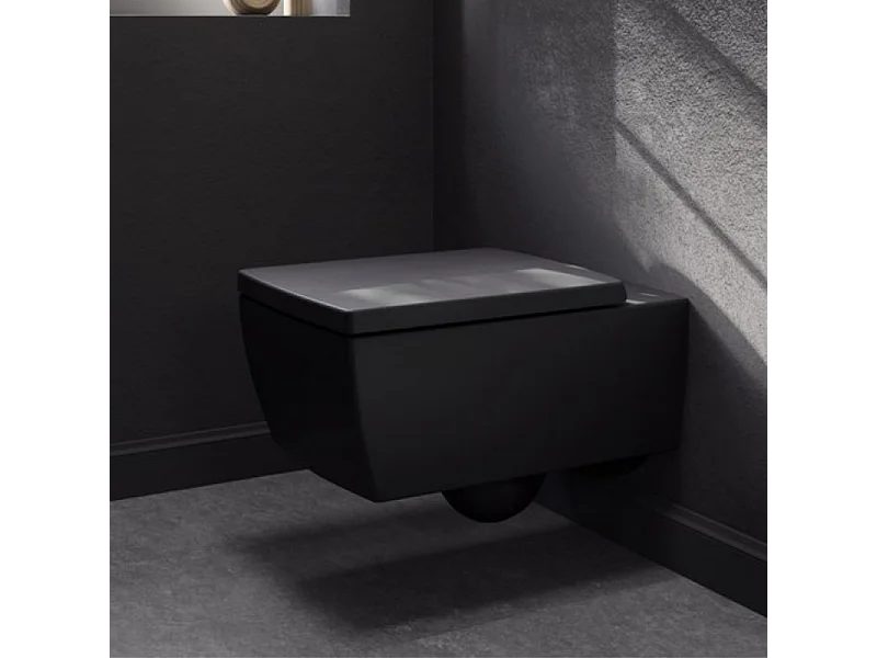 WC suspendu sans bride VILLEROY ET BOCH Memento 2.0 avec abattant Pure Black