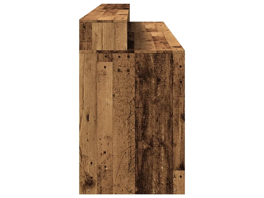 Bureau avec lumières LED vieux bois bois d'ingénierie