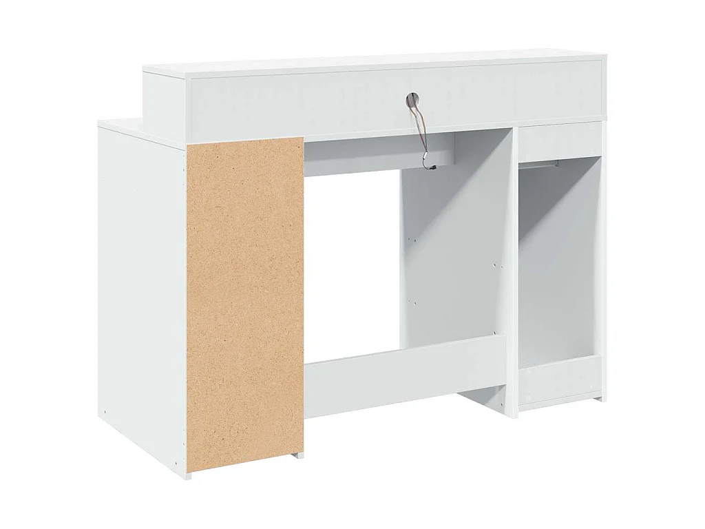 Scrivania con Luci LED Bianca 120x55x91 cm in Truciolato