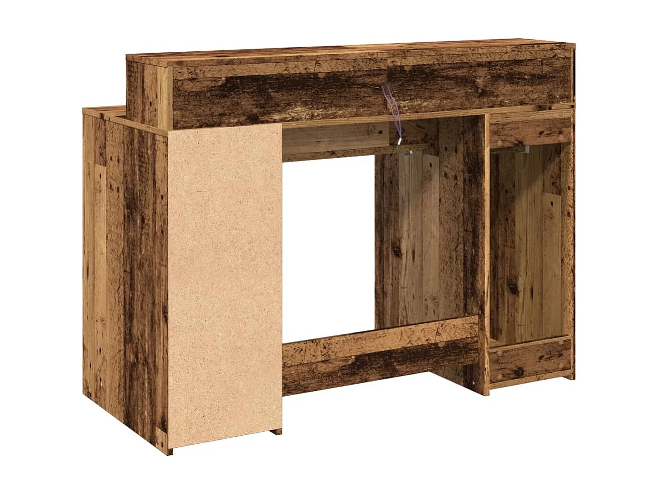 LED-Schreibtisch Altholz-Optik 120x55x91 cm Holzwerkstoff