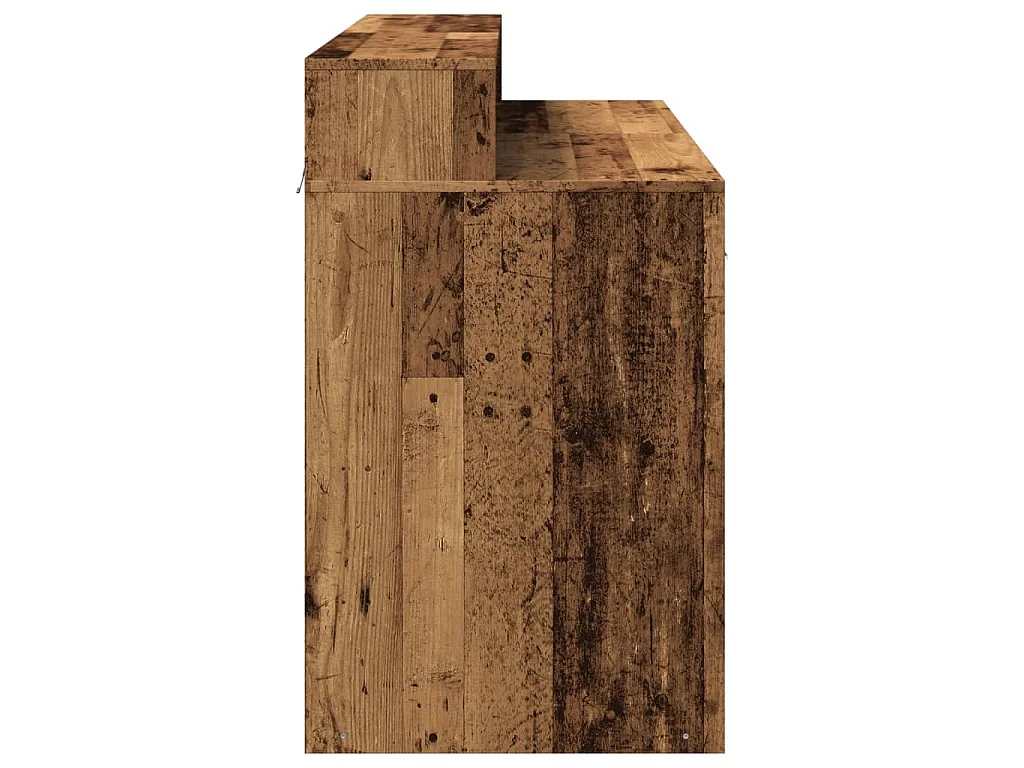 Scrivania con Luci LED Legno Antico 120x55x91 cm in Multistrato