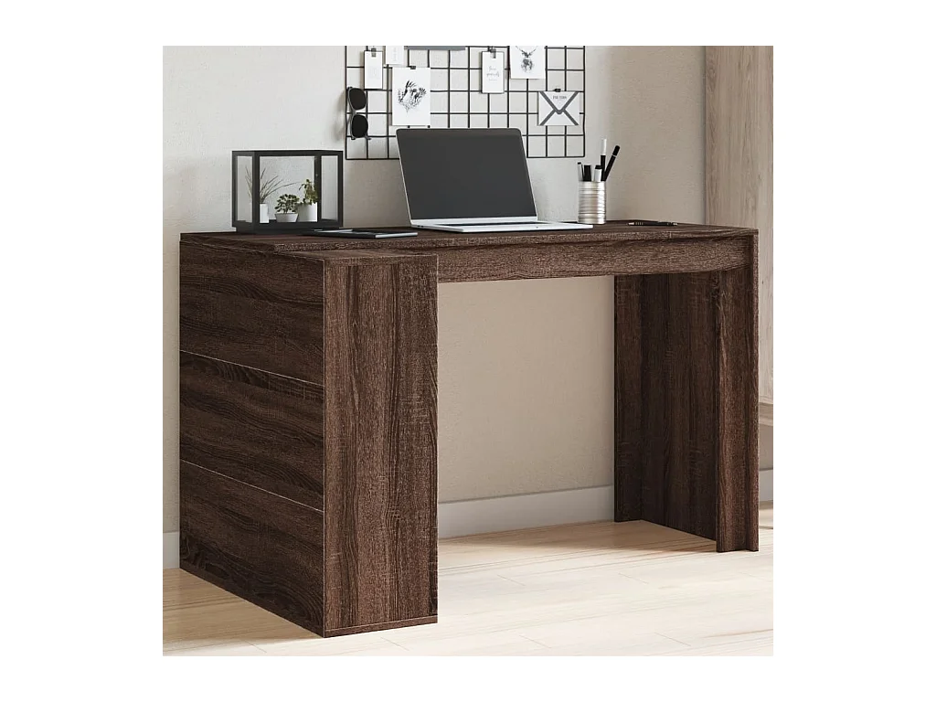 Bureau chêne marron 123,5x73,5x75 cm bois d'ingénierie