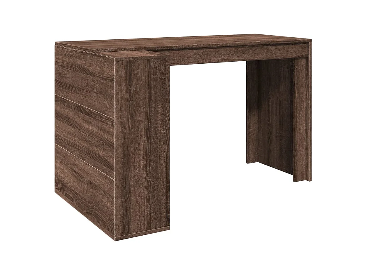 Bureau chêne marron 123,5x73,5x75 cm bois d'ingénierie