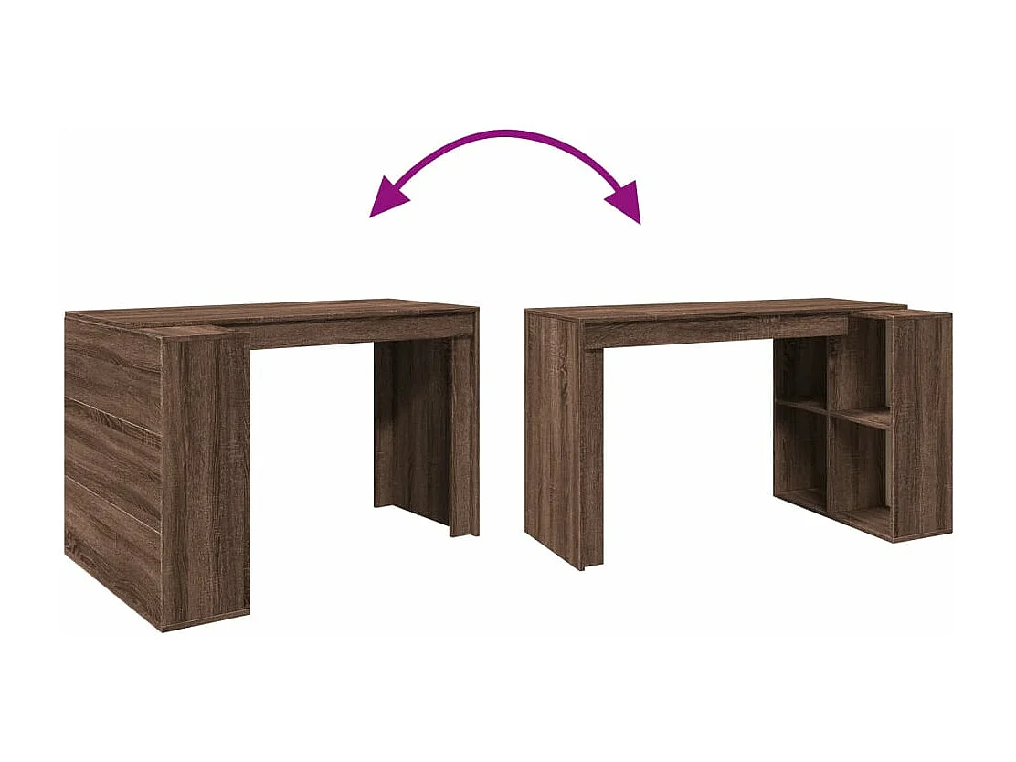 Bureau chêne marron 123,5x73,5x75 cm bois d'ingénierie