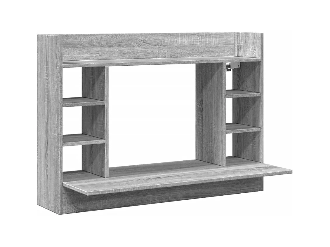 Scrivania a Parete Grigio Sonoma 105x48x75cm Legno Multistrato