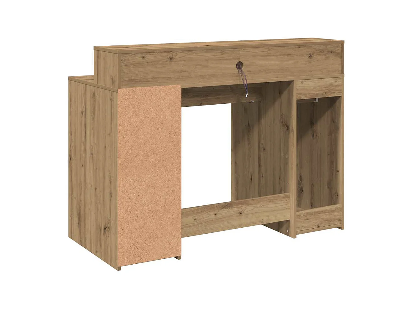 Scrivania con Luci LED Rovere 120x55x91 cm in Legno Multistrato