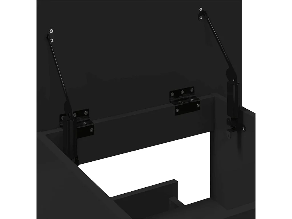 Czarny, pochylany pulpit z drewna inżynieryjnego z szufladą, blokowanymi kółkami i dużą przestrzenią do przechowywania 55x55x107 cm