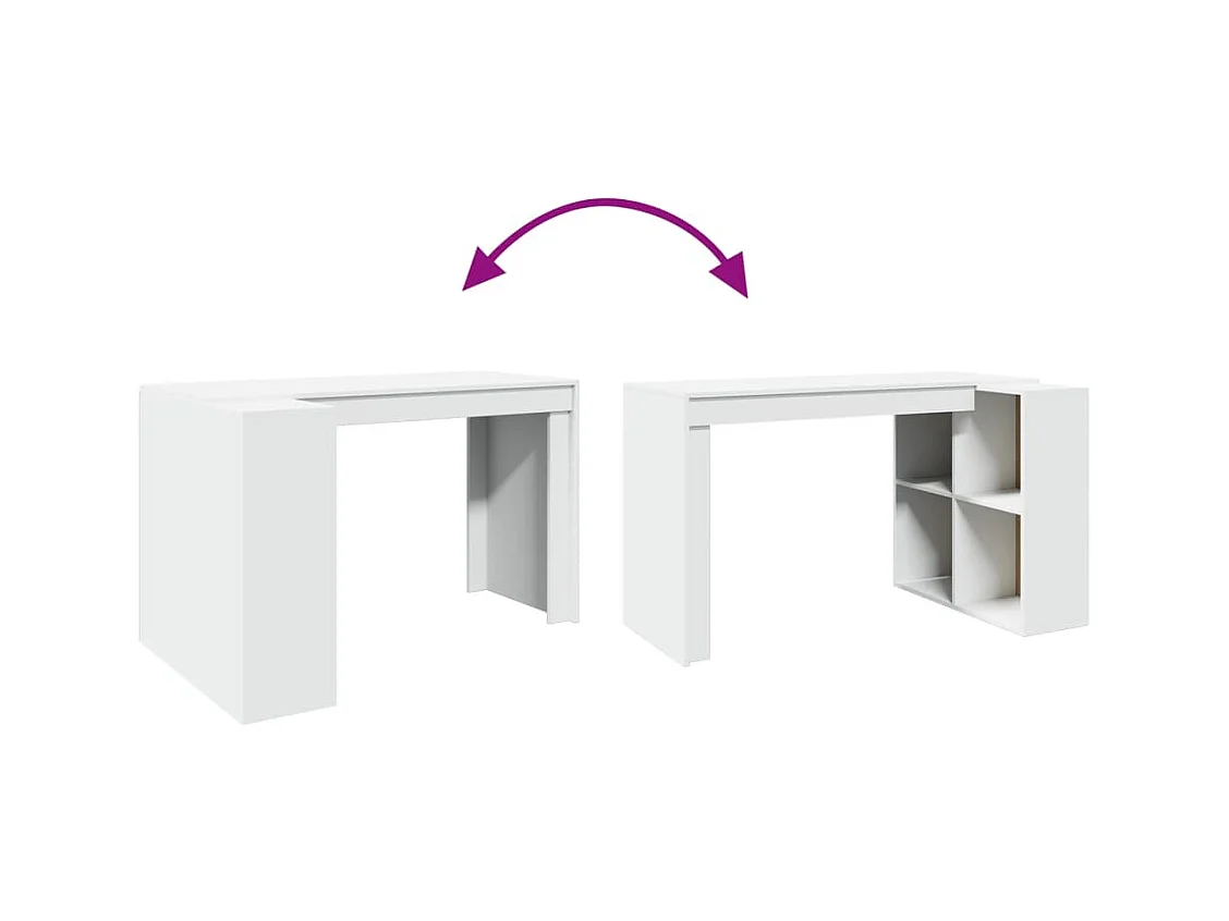 Bureau 123,5x73,5x75 cm bewerkt hout wit