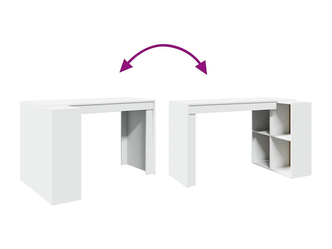 Secretária 123,5x73,5x75 cm derivados de madeira branco