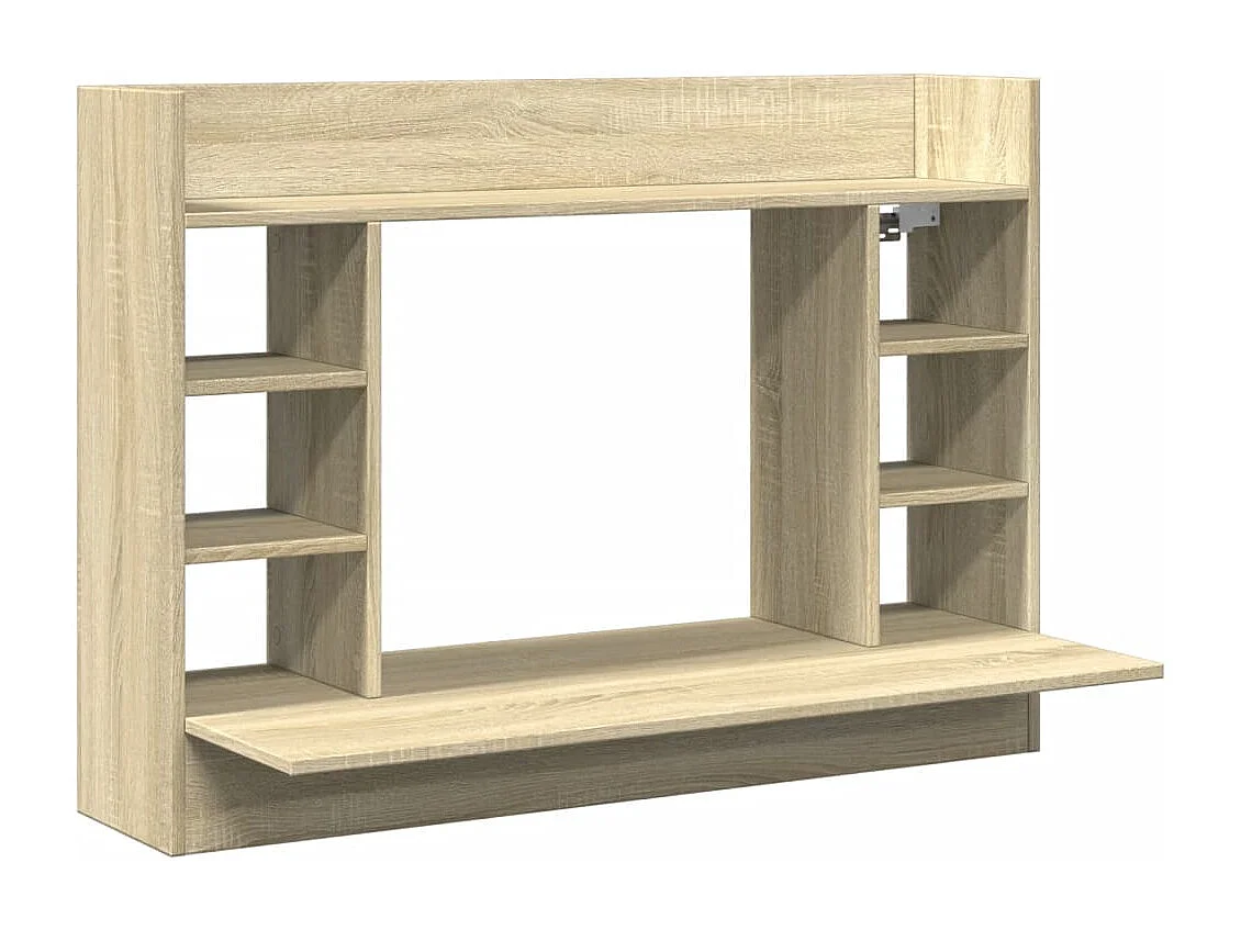 Bureau mural chêne sonoma 105x48x75 cm bois d'ingénierie