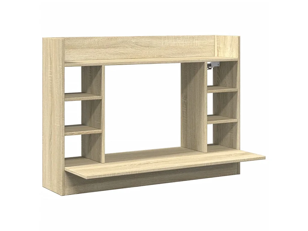 Bureau mural chêne sonoma 105x48x75 cm bois d'ingénierie
