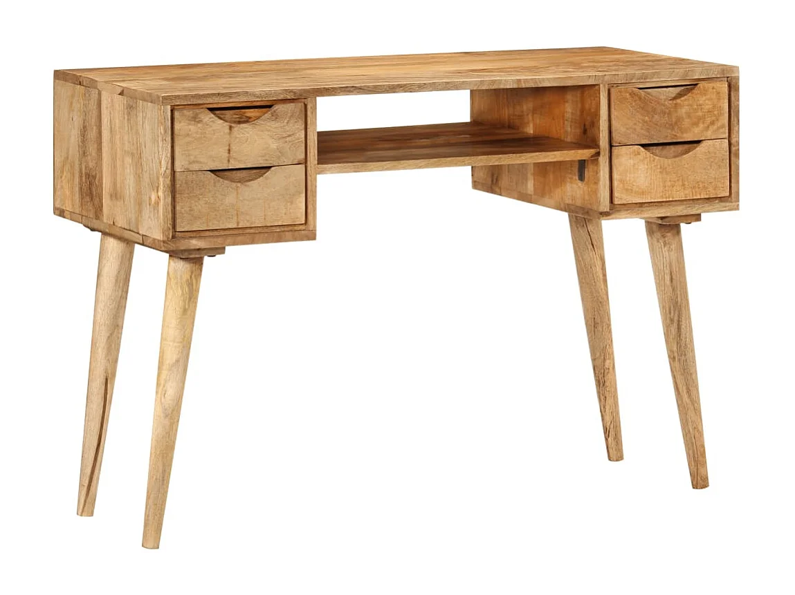 Schreibtisch mit Schubladen 110x47x76 cm Massivholz Mango