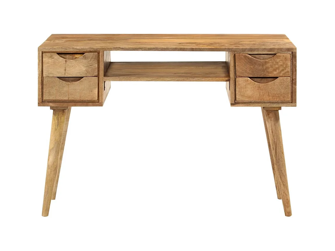 Schreibtisch mit Schubladen 110x47x76 cm Massivholz Mango