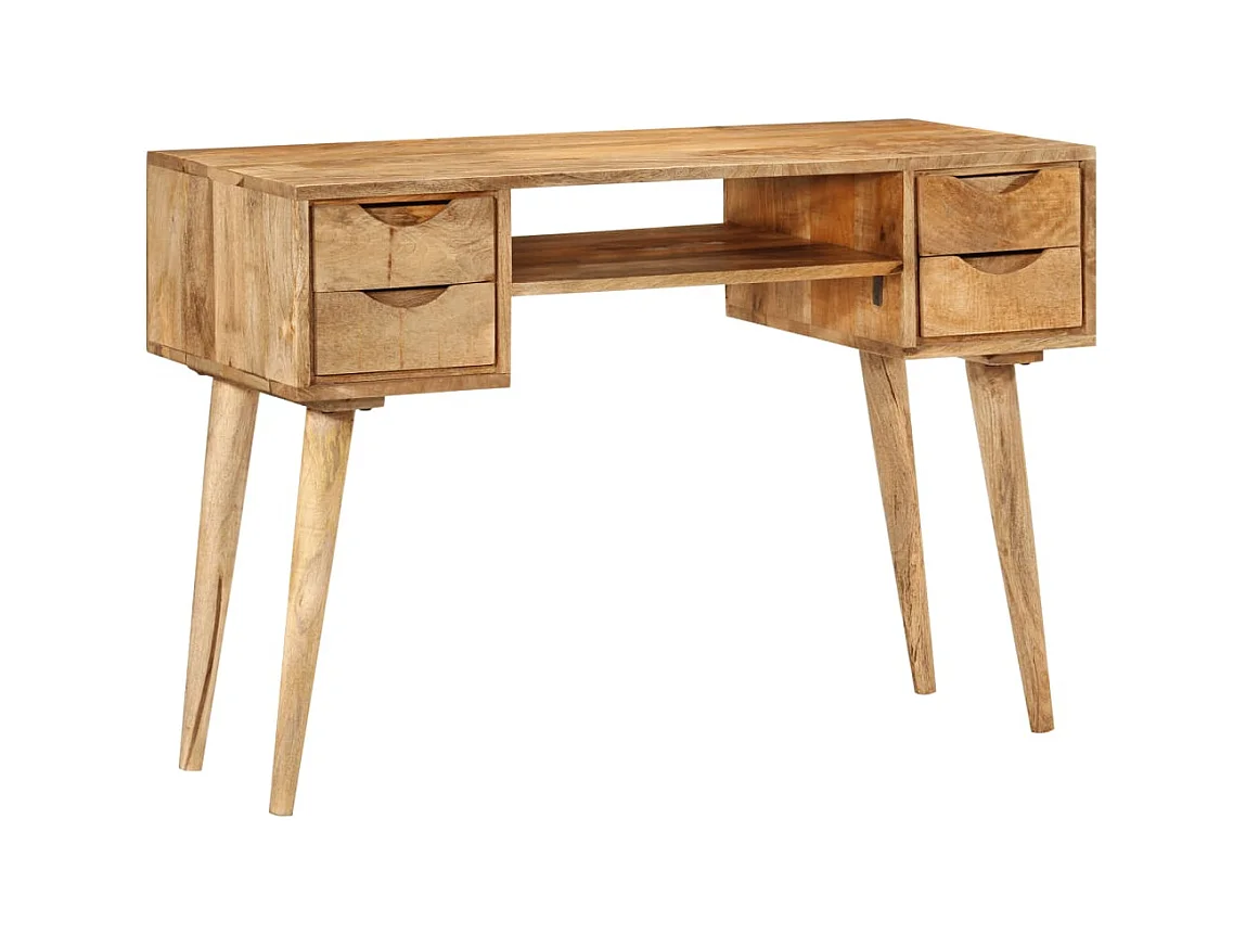 Schreibtisch mit Schubladen 110x47x76 cm Massivholz Mango