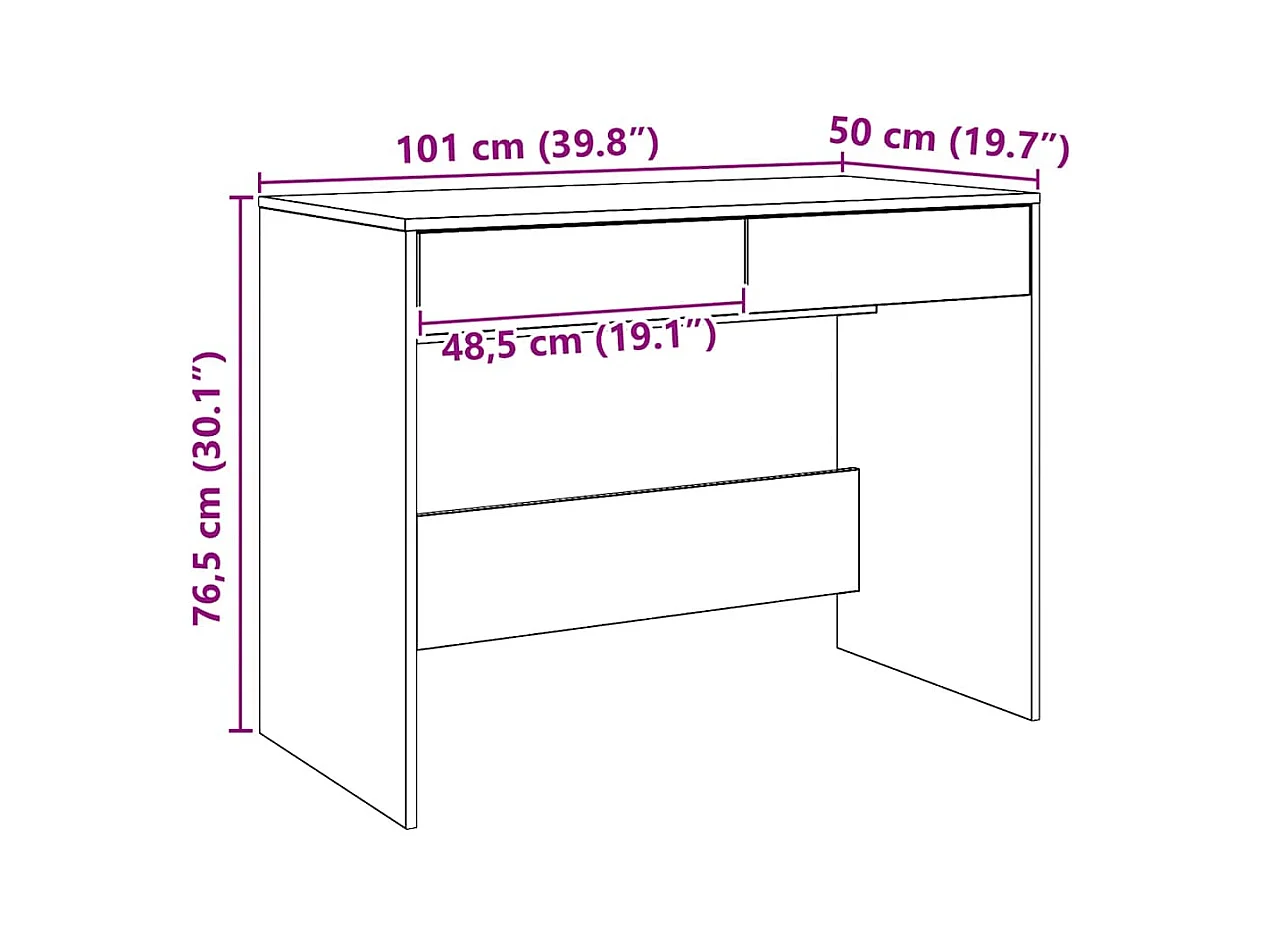 Schreibtisch Artisan-Eiche 101x50x76,5 cm Holzwerkstoff