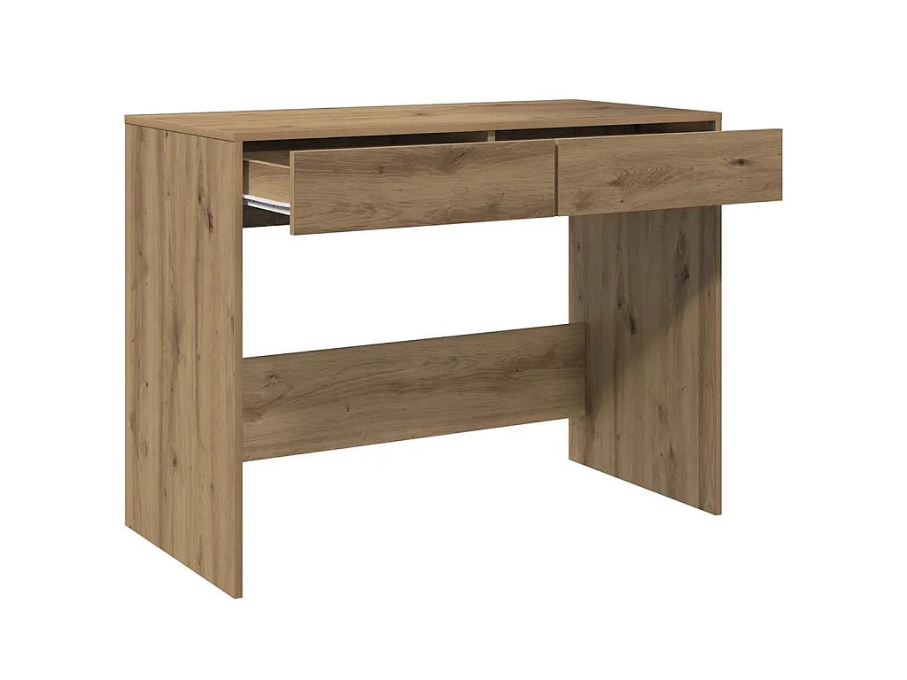 Bureau 101x50x76,5 cm bewerkt hout artisanaal eikenkleur