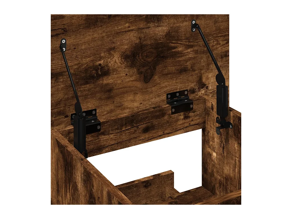 Leggio con Ruote e Cassetto Rovere Fumo 55x55x107cm Multistrato