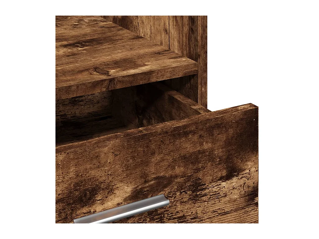 Leggio con Ruote e Cassetto Rovere Fumo 55x55x107cm Multistrato