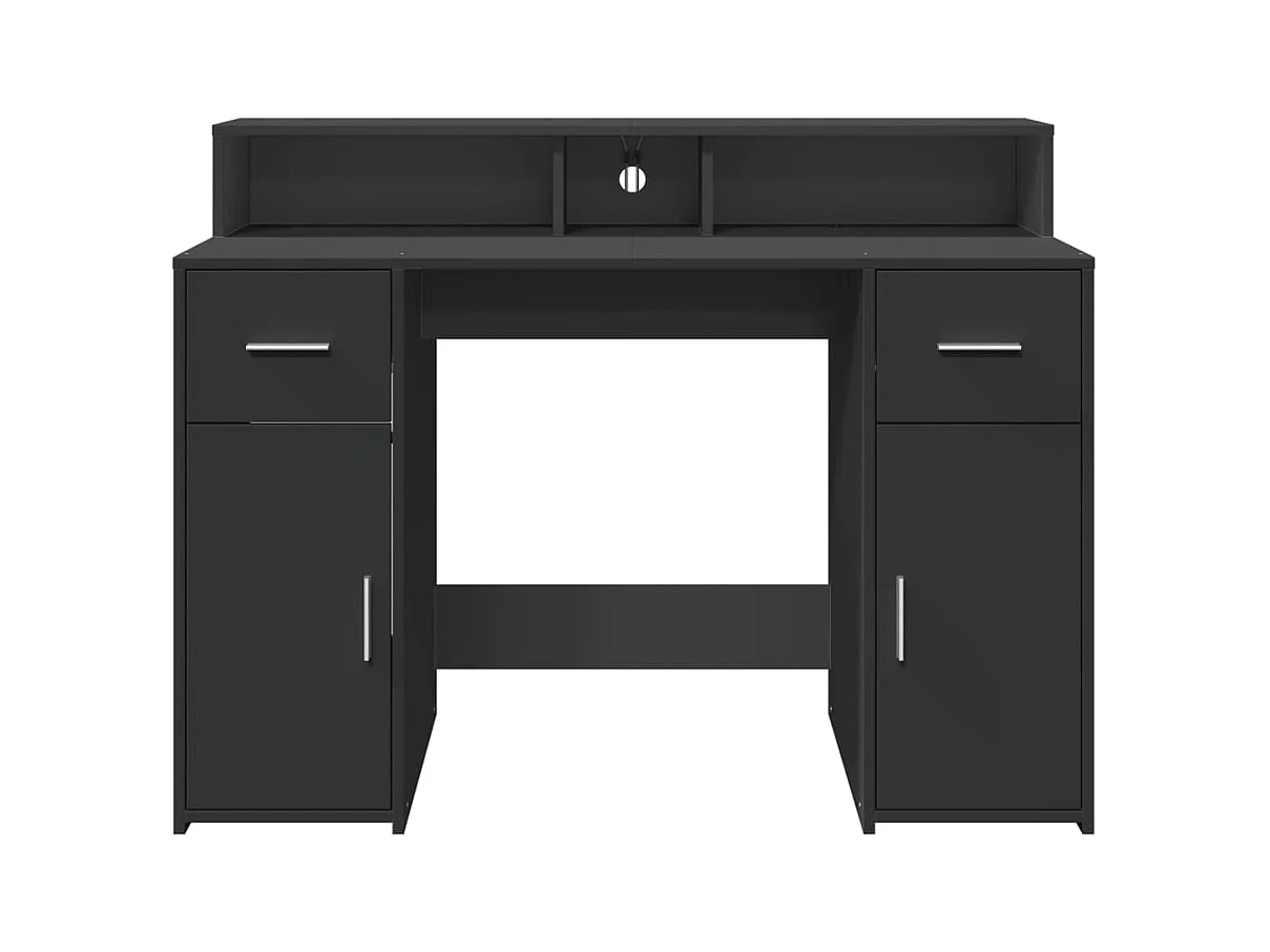 Bureau avec lumières LED noir 120x55x91 cm bois d'ingénierie