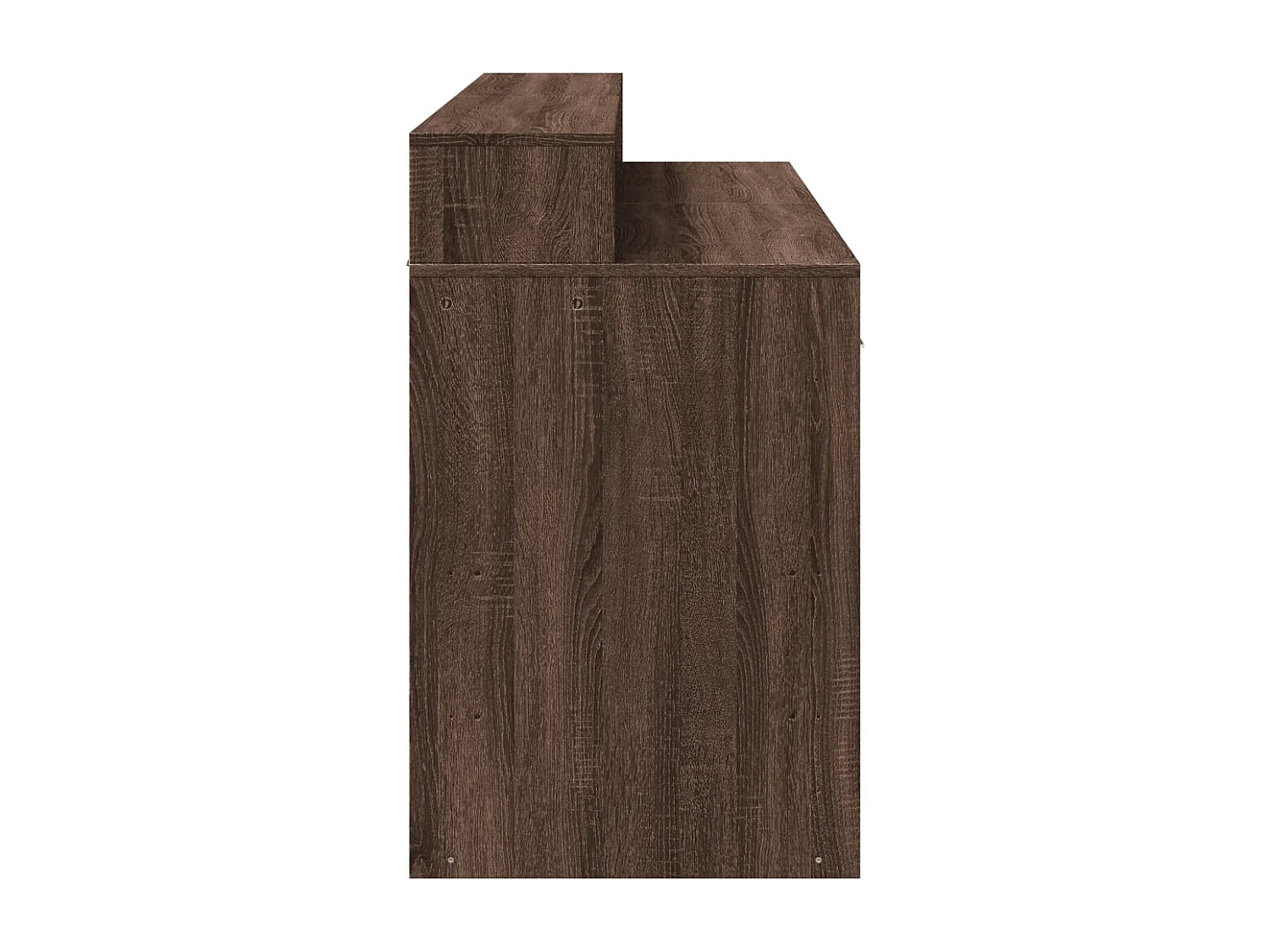 Bureau et lumières LED chêne marron bois d'ingénierie