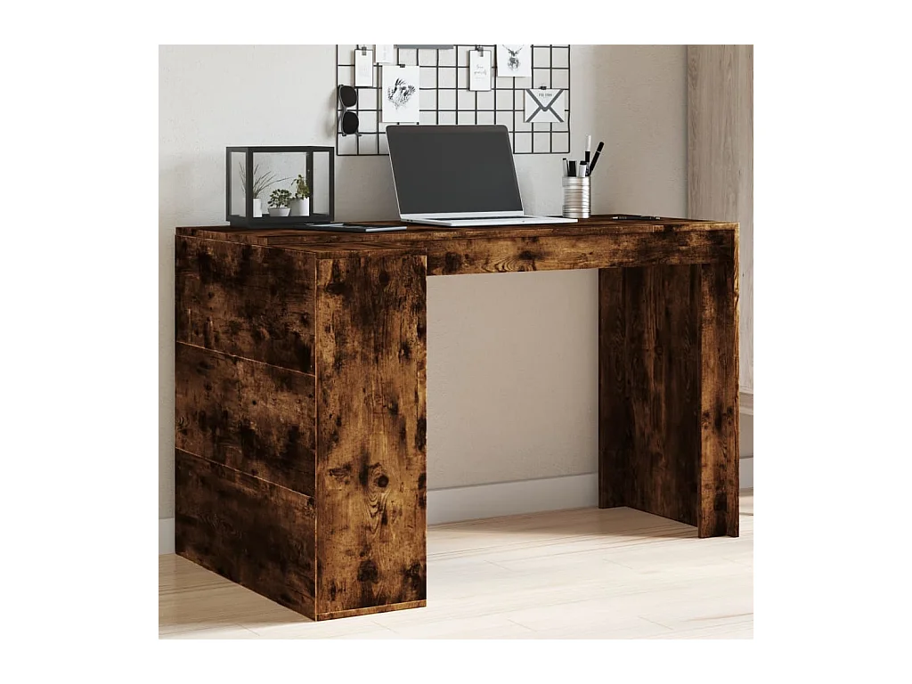 Bureau 123,5x73,5x75 cm bewerkt hout gerookt eikenkleurig