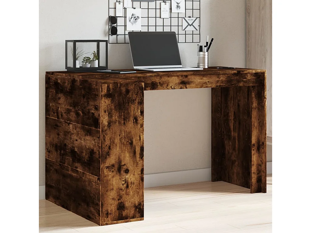 Bureau chêne fumé 123,5x73,5x75 cm bois d'ingénierie