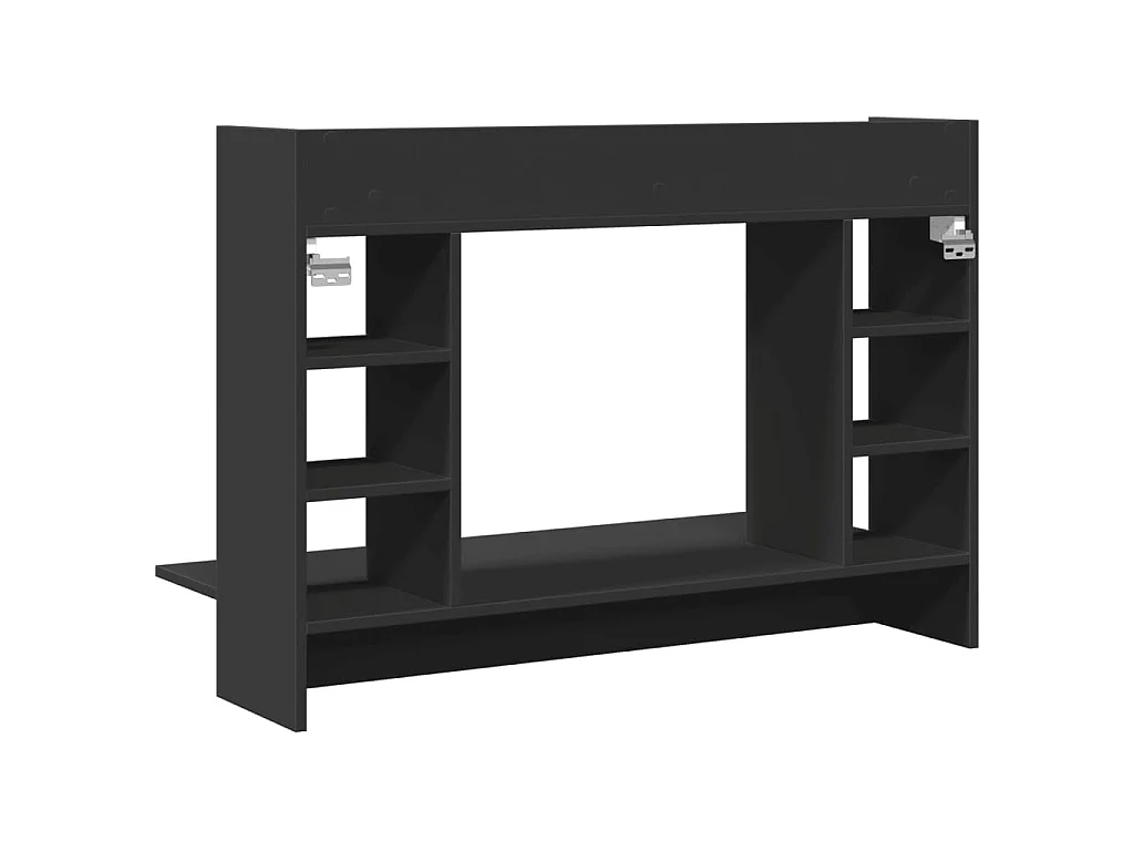 Bureau mural noir 105x48x75 cm bois d'ingénierie