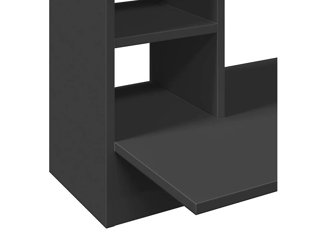 Bureau mural noir 105x48x75 cm bois d'ingénierie