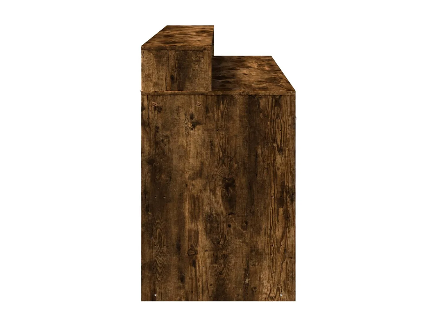 Bureau et lumières LED chêne fumé 140x55x91cm bois d'ingénierie