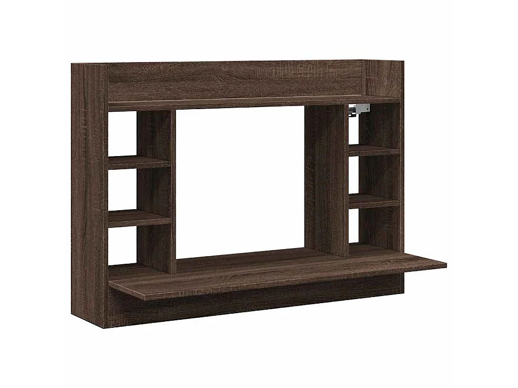 Bureau mural chêne marron 105x48x75 cm bois d'ingénierie