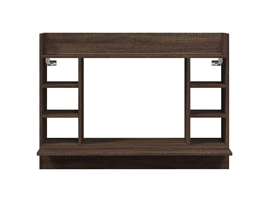 Bureau mural chêne marron 105x48x75 cm bois d'ingénierie