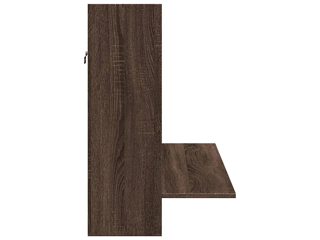 Bureau mural chêne marron 105x48x75 cm bois d'ingénierie