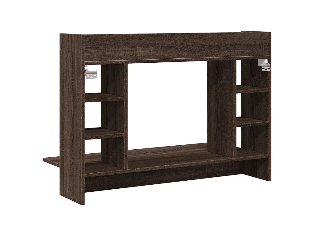 Bureau mural chêne marron 105x48x75 cm bois d'ingénierie