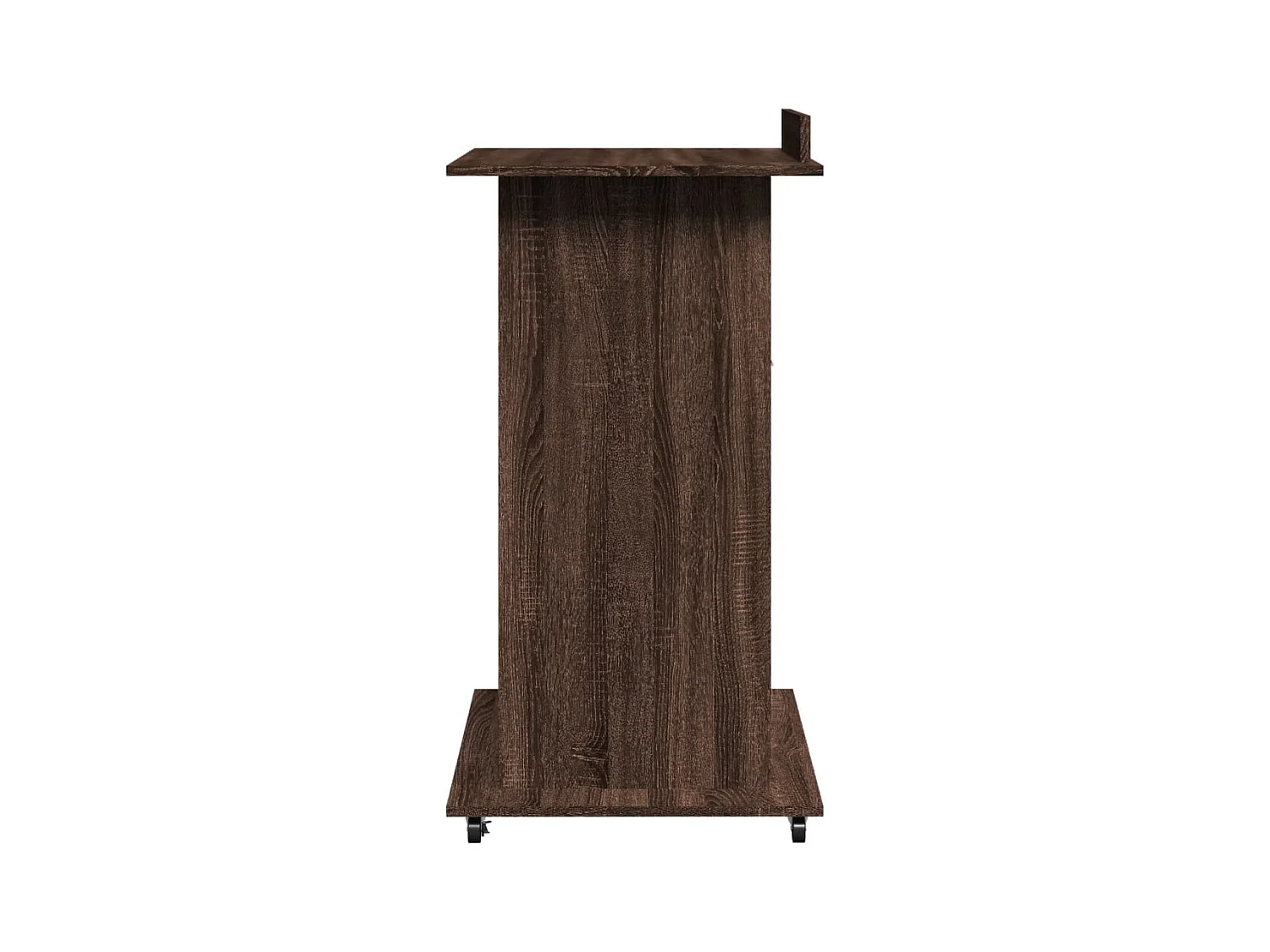 Pupitre et roues et tiroir chêne marron bois d'ingénierie