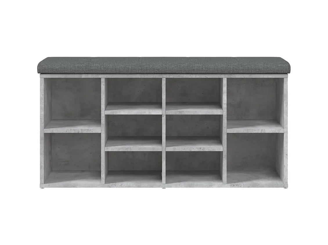 Schoenenbank 102x32x50 cm bewerkt hout betongrijs