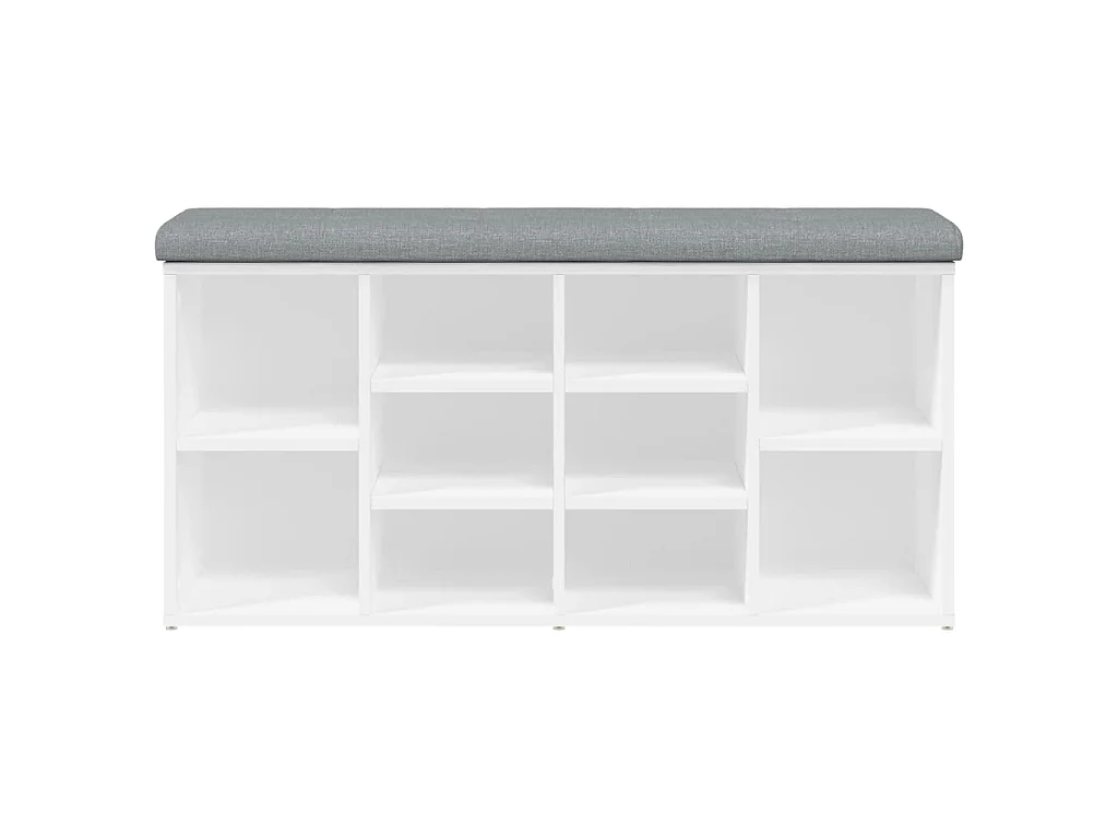 Banc à chaussures Blanc 102x32x50 cm Bois d'ingénierie