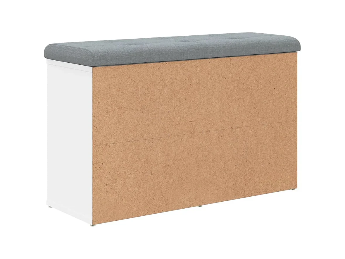 Banco zapatero madera de ingeniería blanco 82x32x50 cm