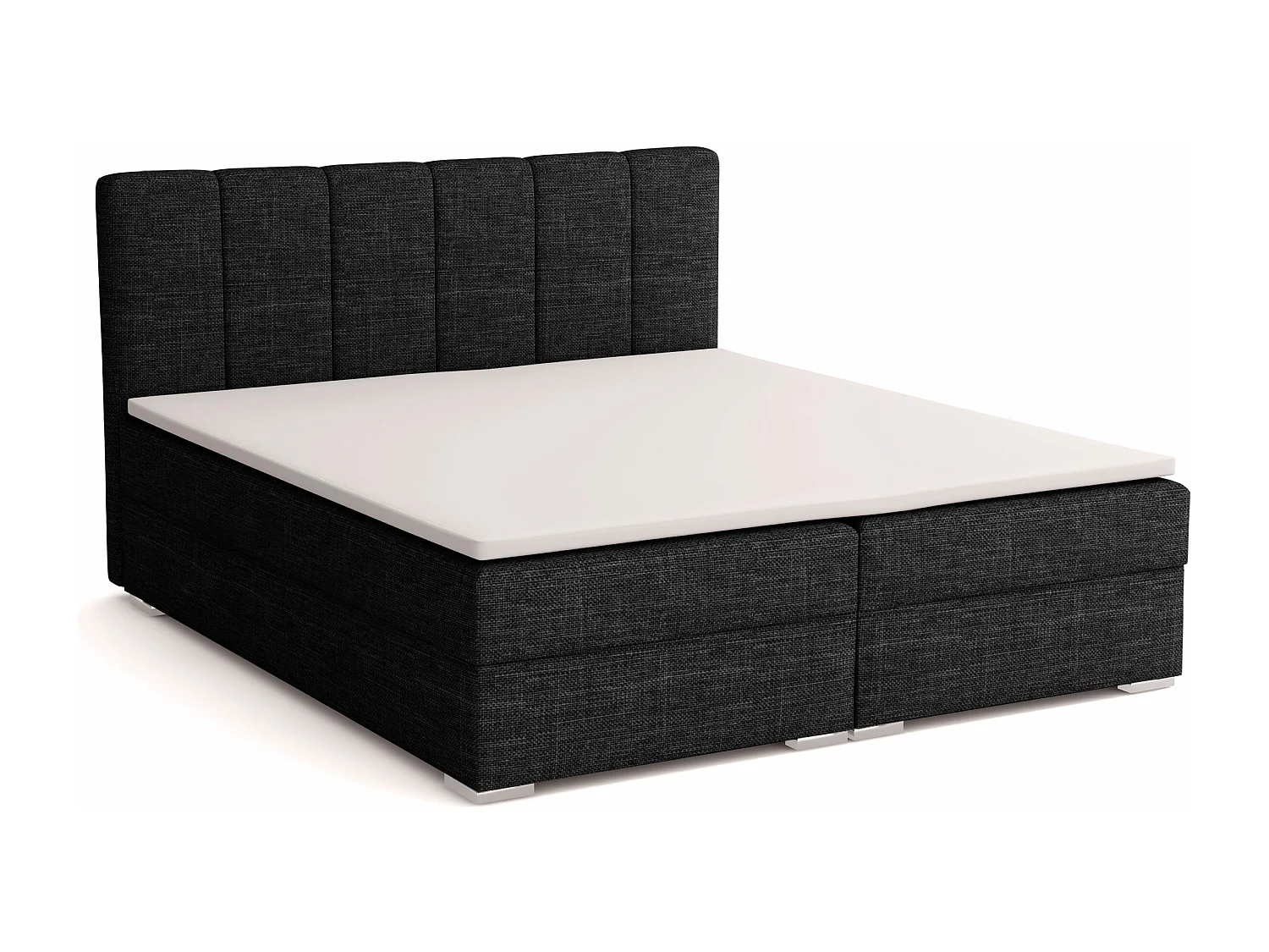 LIT BOXSPRING avec surmatelas Norrby 200x200 cm, noir (Lux 23)