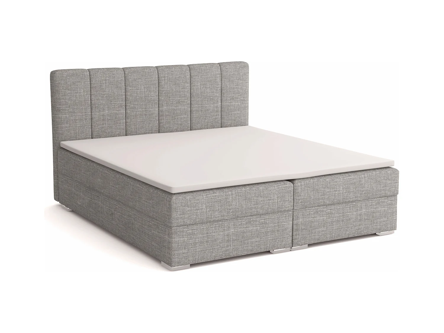 BOXSPRINGBETT mit Topper Norrby 160x200 cm, Lux 05 (Hellgrau)
